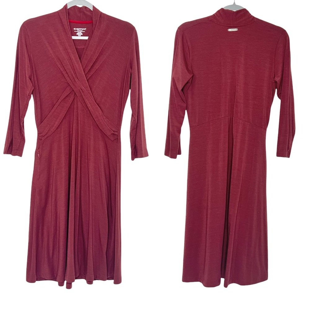 Exofficio Burgundy Criss Cross Dri Release Performance Athletic Dress size M